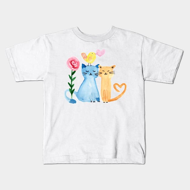 Love cats Kids T-Shirt by grafart